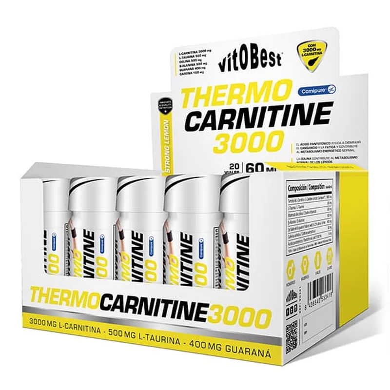 VitoBest Thermo Carnitina 3000 20 Viales 60l - Imagen 2