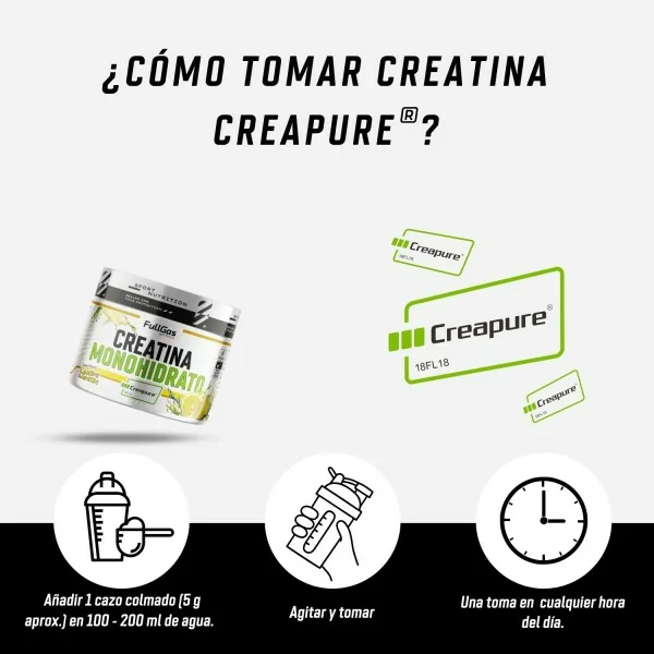 Creapure creatina monohidrato en polvo limon 250g (1)
