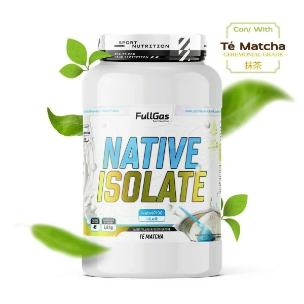 Native isolate whey nativa sin edulcorante te matcha 18kg