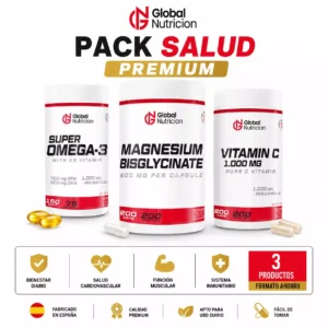 Magnesio vitamina c mas super omega-Globalnutricion
